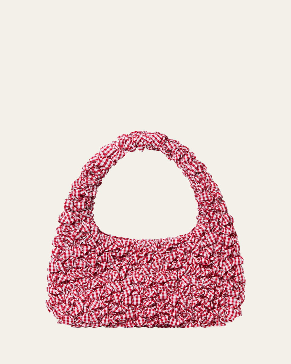 Mini Smocked Gingham Shoulder Bag